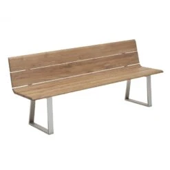 Niehoff Nova Gartenbank 160cm Edelstahl Profilkufe/Teak Recycelt Edelstahl/Teak Recycelt