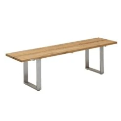 Niehoff Nemo Gartenbank 200cm Edelstahl Profilkufe/Teak Gebürstet/Natur