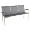 Stern Cardiff Gartenbank 160cm Edelstahl/Textilene Silbergrau