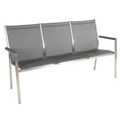 Stern Cardiff Gartenbank 160cm Edelstahl/Textilene Silbergrau
