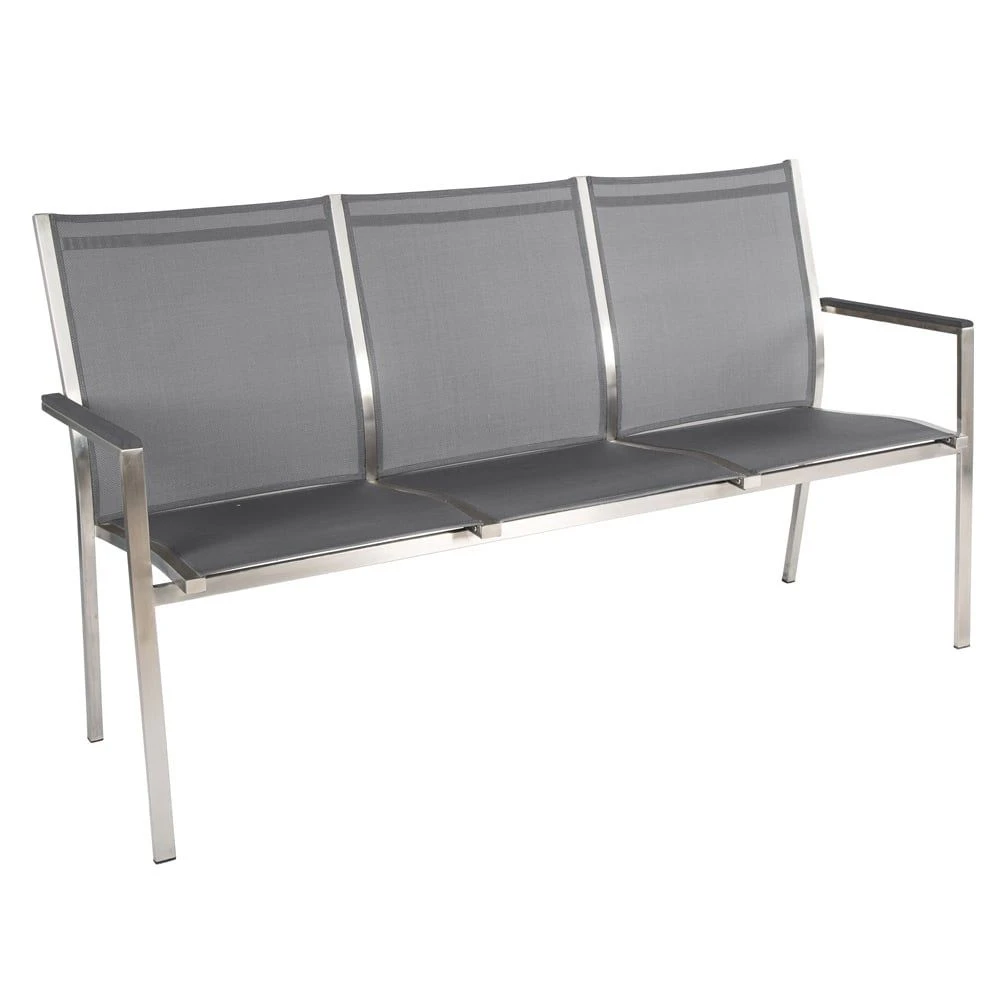 Stern Cardiff Gartenbank 160cm Edelstahl/Textilene Silbergrau 1 Stern Cardiff Gartenbank 160cm Edelstahl/Textilene Silbergrau