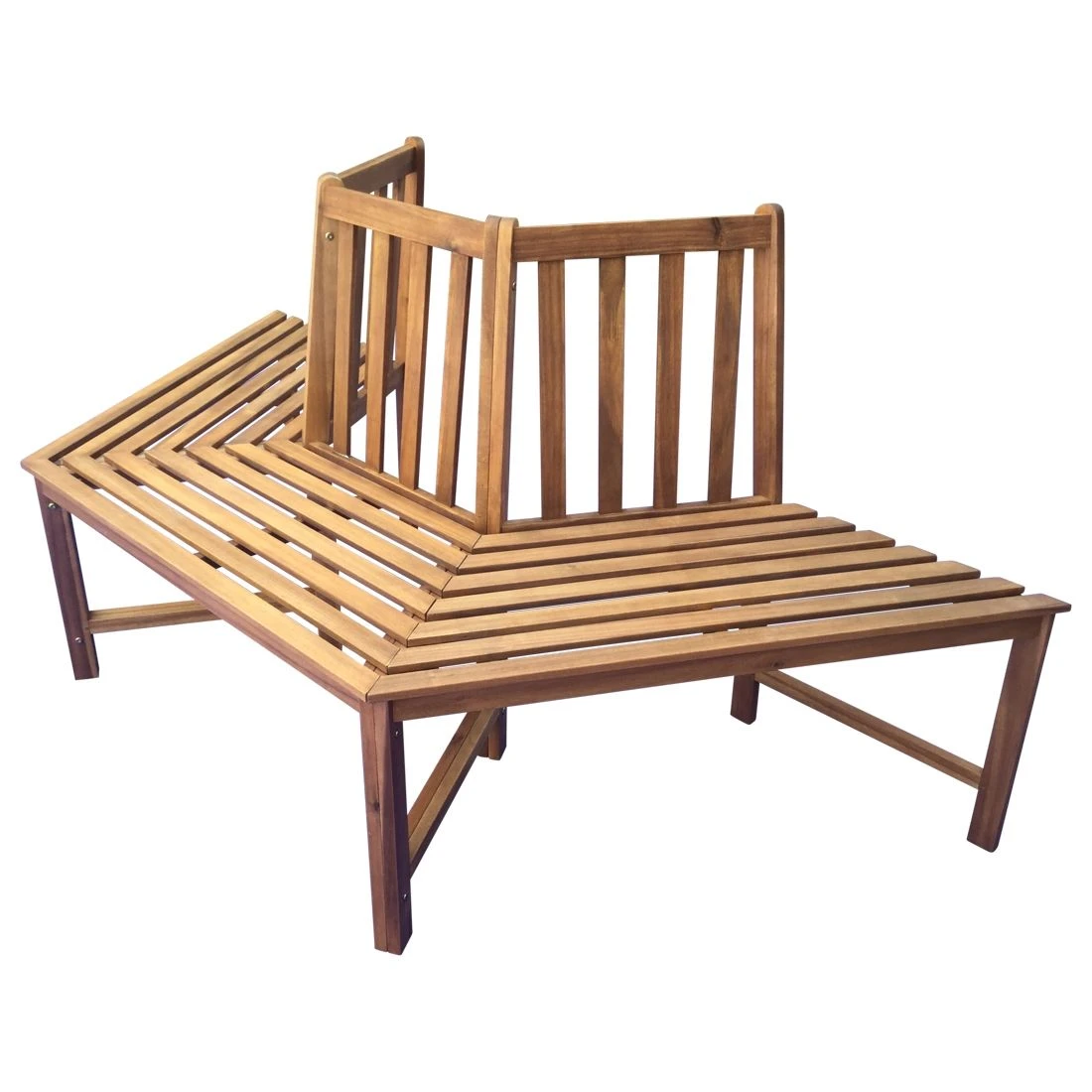 OUTLIV. Baumbank 3-Sitzer 199cm Halbrund Akazie Teak-Look 2 OUTLIV. Baumbank 3-Sitzer 199cm Halbrund Akazie Teak-Look – Bild 2