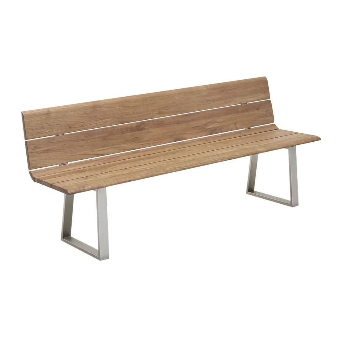 Niehoff Nova Gartenbank 160cm Profilkufe Edelstahl/Teak-Gebürstet 1 Niehoff Nova Gartenbank 160cm Profilkufe Edelstahl/Teak-Gebürstet