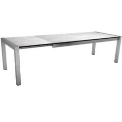 Stern Ausziehtisch 214/254/294x100 Cm Edelstahl/Silverstar Silber/Zement Hell