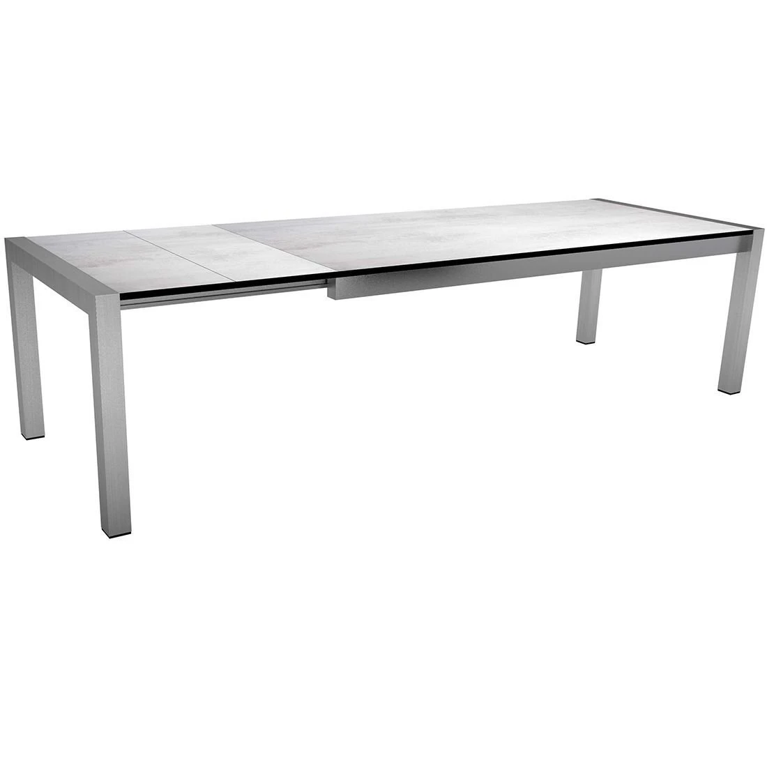 Stern Ausziehtisch 214/254/294x100 Cm Edelstahl/Silverstar Silber/Zement Hell 1 Stern Ausziehtisch 214/254/294x100 Cm Edelstahl/Silverstar Silber/Zement Hell