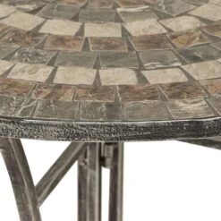 Siena Garden Felina Anstelltisch 69x35x71cm Eisen/Naturstein-Mix Silber-Schwarz -Grün Raum 933375 4