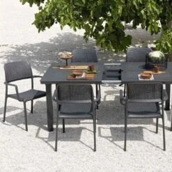 Nardi Bora Gartenmöbelset 7-tlg. Kunststoff Anthrazit 9 Nardi Bora Gartenmöbelset 7-tlg. Kunststoff Anthrazit -Grün Raum 939656 3