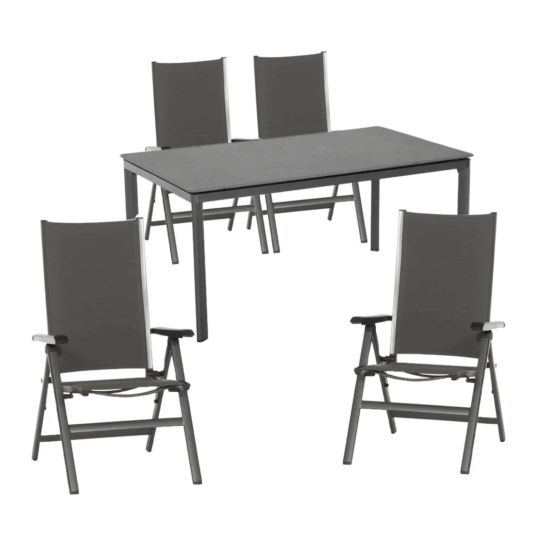 MWH Futosa Gartenmöbelset 5tlg Mit Alutapo Gartentisch 160x95cm Anthrazit 1 MWH Futosa Gartenmöbelset 5tlg Mit Alutapo Gartentisch 160x95cm Anthrazit