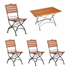 Karasek München Gartenmöbelset Mit Klappsessel Und Tisch Robinie Anthrazit