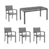 Best Varese Gartenmöbelset 5-tlg. Mit Tisch 160x90cm Anthrazit