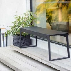 Cane-Line Copenhagen Gartenbank 121 Cm Aluminium Lava Grey -Grün Raum cane line copenhagen 2 sitzerbank 121 cm aluminium 1463531 5