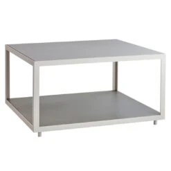 Cane-Line Level Beistelltisch 79x79cm Aluminium/Keramik Weiß/Light Grey