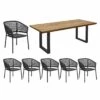 Cane-Line Ocean Gartenmöbel-Set 7-tlg. Mit Tisch 200x100cm Dark Grey