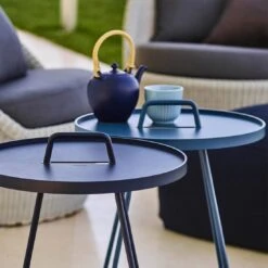 Cane-Line On-the-move Beistelltisch Ø44x54 Cm Aluminium Dusty Blue -Grün Raum cane line on the move beistelltisch durchm44x54 cm aluminium 1464180 3