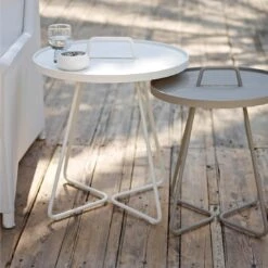 Cane-Line On-the-move Beistelltisch Ø52x60 Cm Aluminium White -Grün Raum cane line on the move beistelltisch durchm52x60 cm aluminium 1464147 4