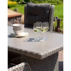 DeVries Salou Gartentisch Aluminium/Spraystone Old White/Grau -Grün Raum devries salou gartentisch 220x100cm aluminium spraystone 1352805 3