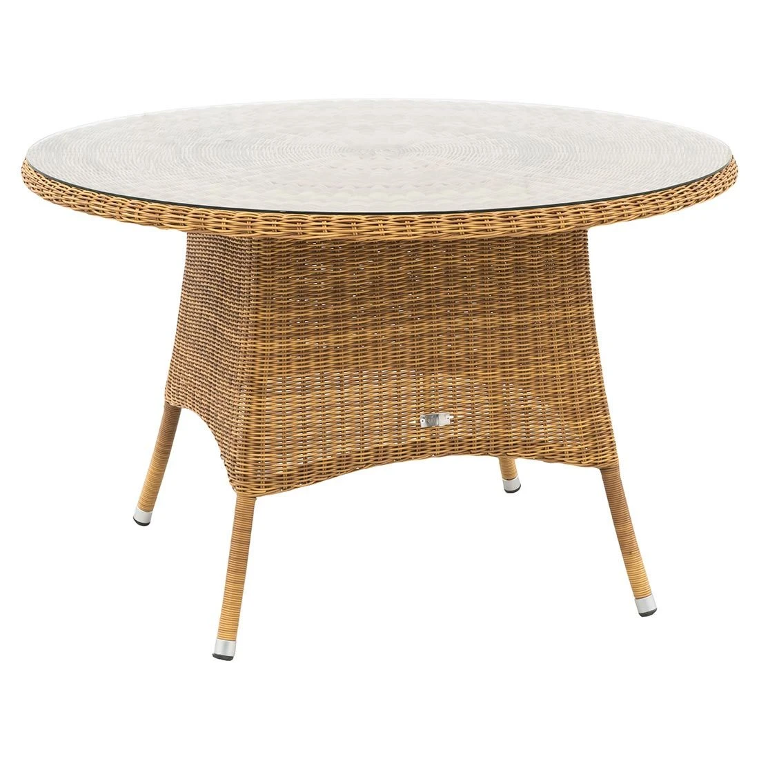 Domus Ventures Maryland Gartentisch Ø120 Cm Geflecht Rund Mit Glasplatte Mixed Beige 2 Domus Ventures Maryland Gartentisch Ø120 Cm Geflecht Rund Mit Glasplatte Mixed Beige – Bild 2