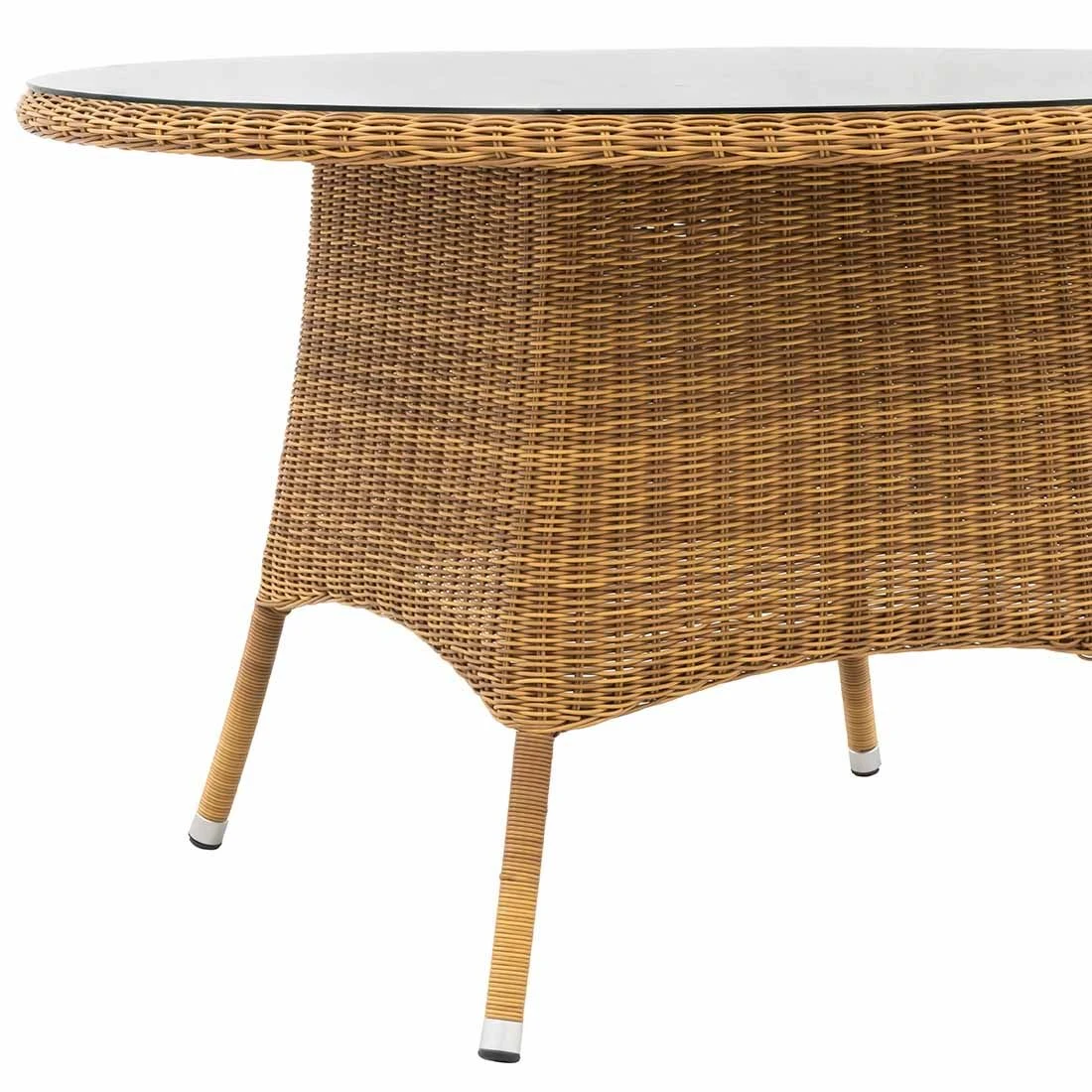 Domus Ventures Maryland Gartentisch Ø120 Cm Geflecht Rund Mit Glasplatte Mixed Beige 3 Domus Ventures Maryland Gartentisch Ø120 Cm Geflecht Rund Mit Glasplatte Mixed Beige – Bild 3