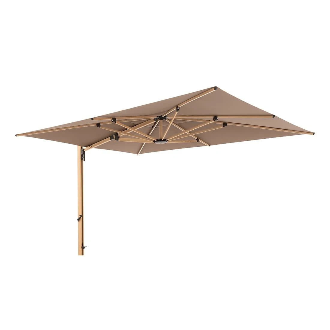 Doppler Alu-Wood Ampelschirm 400x300cm Holzoptik/Alu -846 Greige 2 Doppler Alu-Wood Ampelschirm 400x300cm Holzoptik/Alu -846 Greige – Bild 2