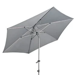 Doppler Expert Sonnenschirm Ø320cm Mit Kurbel Hellgrau -Grün Raum doppler expert sonnenschirm o320cm mit kurbel 54921 2