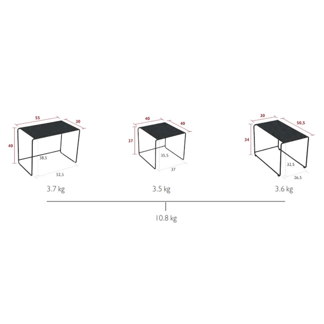 Fermob Oulala 3er Set Beistelltische Stahl Blumiges Erlebnis 2 Fermob Oulala 3er Set Beistelltische Stahl Blumiges Erlebnis – Bild 2