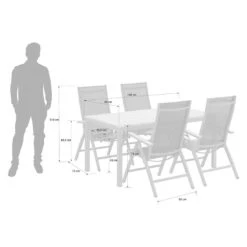 OUTLIV. Kobe Gartenmöbelset 5-tlg.mit Ausziehtisch 150/210x90 Cm Anthrazit/Natur -Grün Raum gartenmoebelset 5 tlg mit ausziehtisch 150 210x90 1388665 11