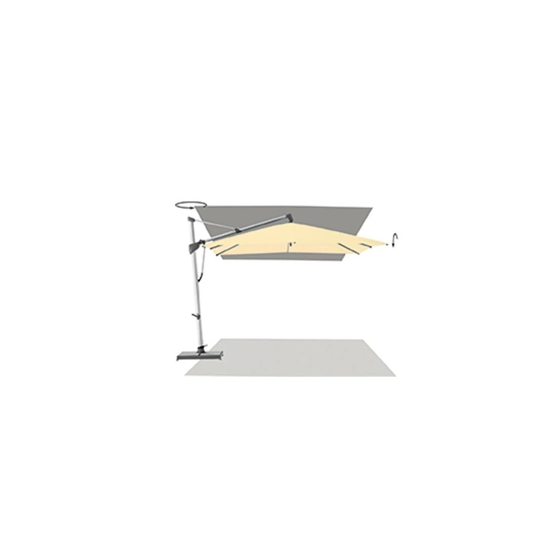 Glatz Sombrano S+ Anthr. Ampelschirm 300x300cm -420 Smoke 5 Glatz Sombrano S+ Anthr. Ampelschirm 300x300cm -420 Smoke – Bild 5