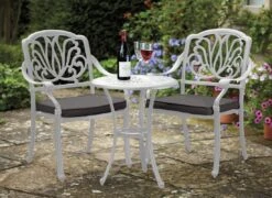 Hartman Amalfi Gartenmöbel-Set 3-tlg. Tisch Ø62cm Weiß -Grün Raum hartman amalfi balkonset 3 tlg 1474663 5