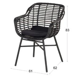 Hartman Cecilia Gartenmöbel-Set 7-tlg. Tisch 200x100cm Carbon Black/Black Puma -Grün Raum hartman cecilia gartenmoebel set 7 tlg tisch 200x100cm 1489304 9