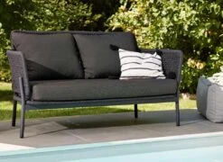 Interliving 7005 Gartenbank Aluminium/Rope/Olefin Anthrazit/Grau -Grün Raum interliving catona 2 sitzersofa aluminium rope olefin 1448054 3