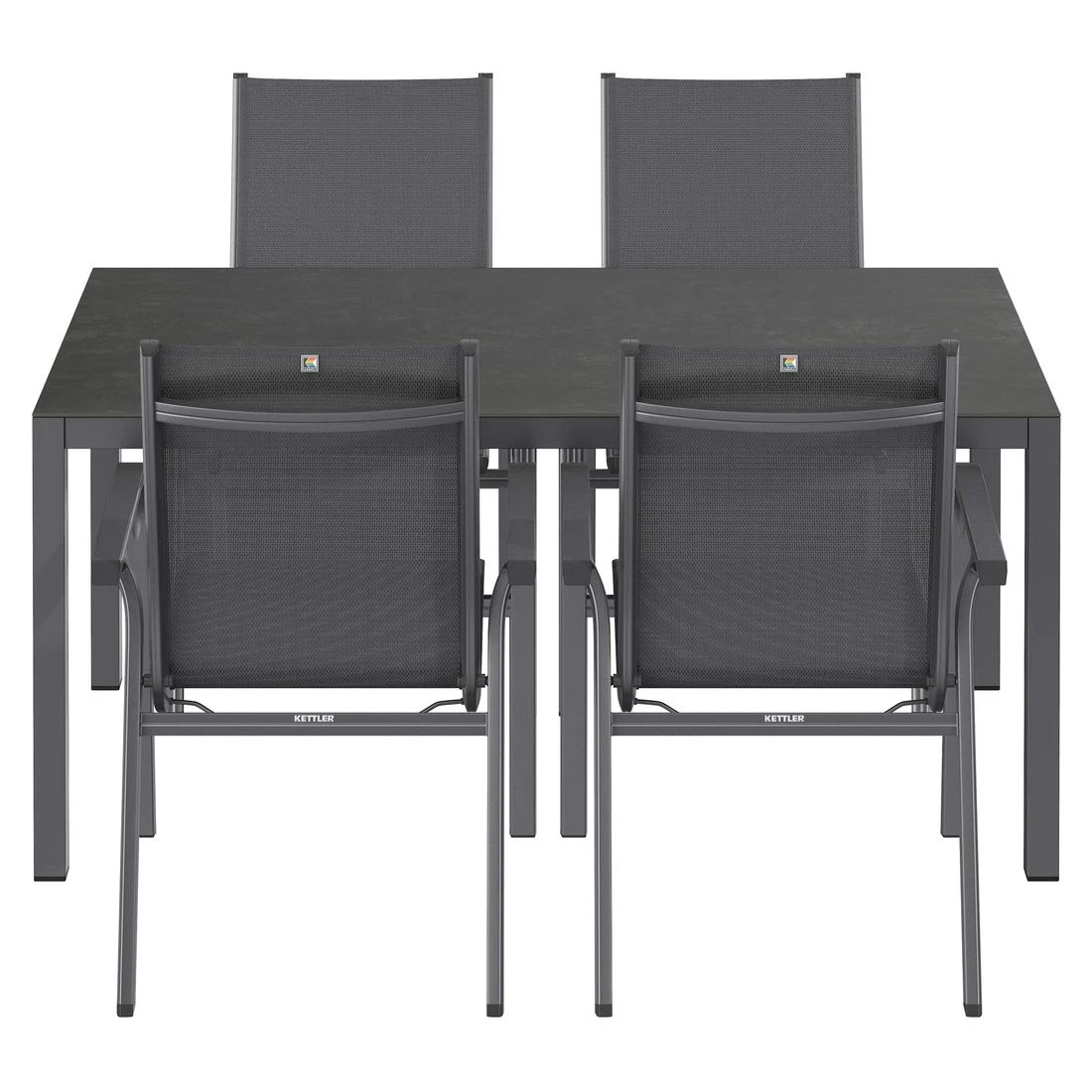 Kettler Basic Plus Gartenmöbel-Set 5-tlg.+ Tisch 160x90cm Anthrazit/Dark Grey 4 Kettler Basic Plus Gartenmöbel-Set 5-tlg.+ Tisch 160x90cm Anthrazit/Dark Grey – Bild 4