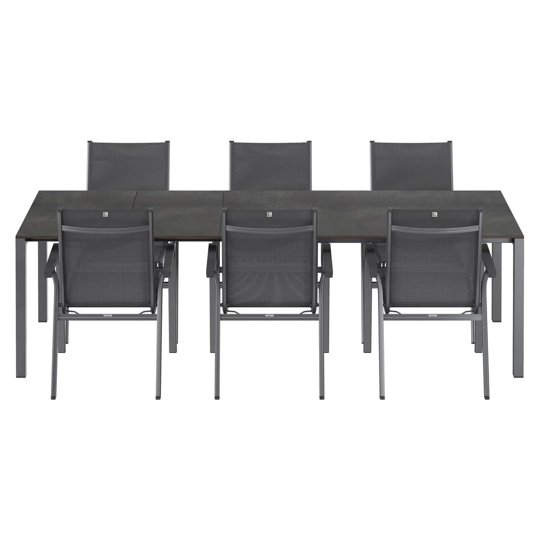 Kettler Basic Plus Gartenmöbel-Set 7-tlg.+Tisch 160/267x91cm Anthrazit/Zement 5 Kettler Basic Plus Gartenmöbel-Set 7-tlg.+Tisch 160/267x91cm Anthrazit/Zement – Bild 5