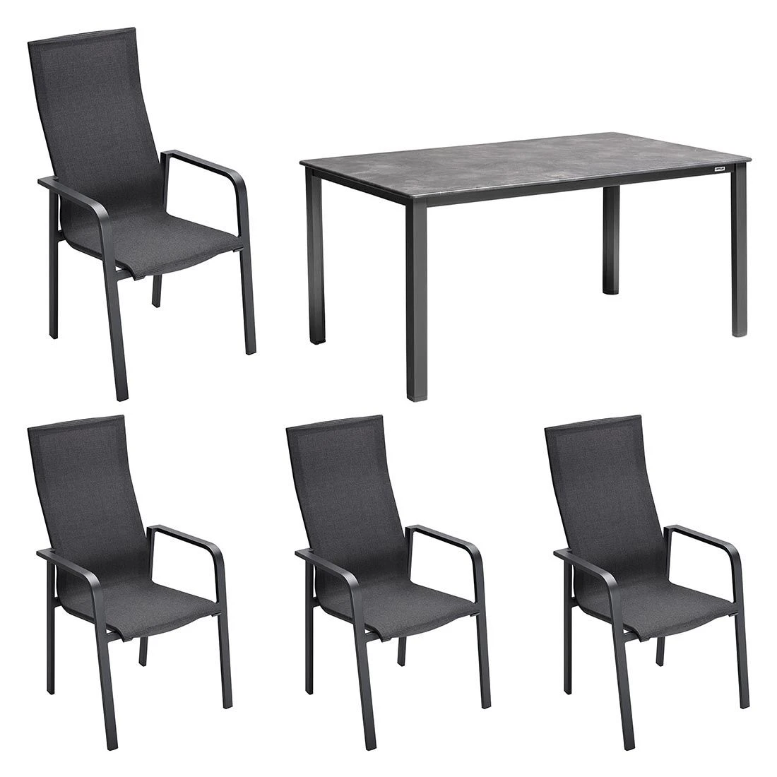 Kettler Cubic Gartenmöbelset 5-tlg. Mit Tisch 160x90 Cm Anthrazit/Coal 1 Kettler Cubic Gartenmöbelset 5-tlg. Mit Tisch 160x90 Cm Anthrazit/Coal