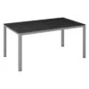 Kettler Cubic Gartentisch 160x95 Cm Aluminium/Keramik-Glas-Quarz Silber/Fossil-Natur