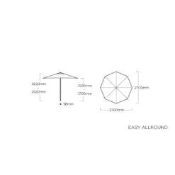 Kettler Easy Allround Stockschirm Ø270cm Aluminium/Polyest Silber/Hellgrau Meliert -Grün Raum kettler easy allround stockschirm o270cm aluminium polyest silber hellgrau meliert 1290006 5