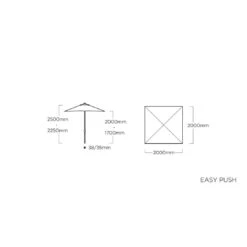 Kettler Easy Push Stockschirm 200x200cm Aluminium/Polyester Anthrazit/Hellgrau Meliert -Grün Raum kettler easy push stockschirm 200x200cm aluminium polyeste anthrazit hellgrau meliert 1306418 5