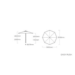 Kettler Easy Push Stockschirm Ø300cm Aluminium/Polyester Anthrazit/Hellgrau Meliert -Grün Raum kettler easy push stockschirm o300cm aluminium polyester anthrazit hellgrau meliert 1289973 5