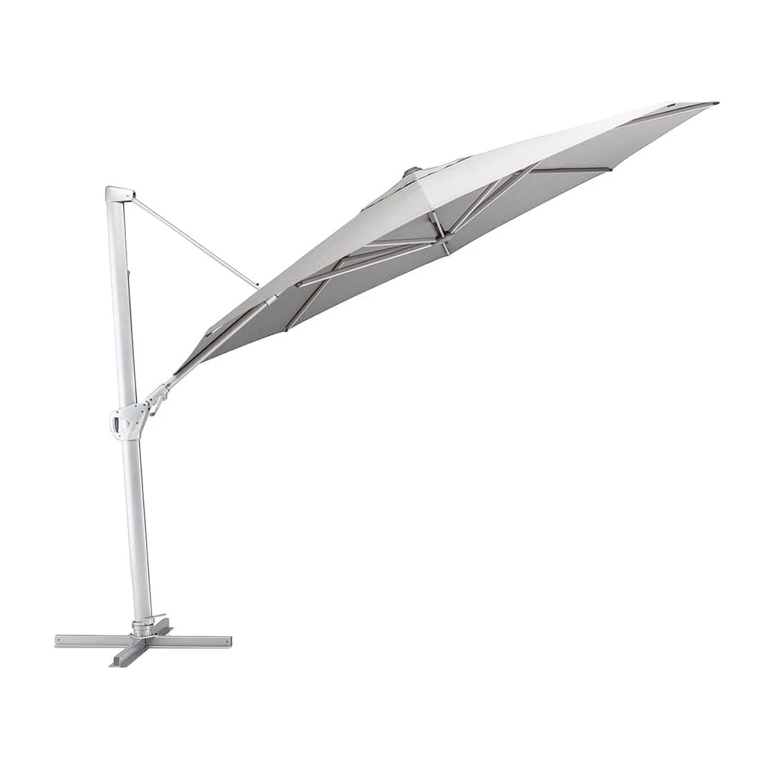 Kettler Easy Swing Ampelschirm Ø350 Cm Aluminium/Obravia Silber/Grau 1 Kettler Easy Swing Ampelschirm Ø350 Cm Aluminium/Obravia Silber/Grau