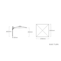 Kettler Easy Turn Ampelschirm 300x300cm Alu/Polyester Silber/Hellgrau Meliert -Grün Raum kettler easy turn ampelschirm 300x300cm alu polyester silber hellgrau meliert 1306726 7