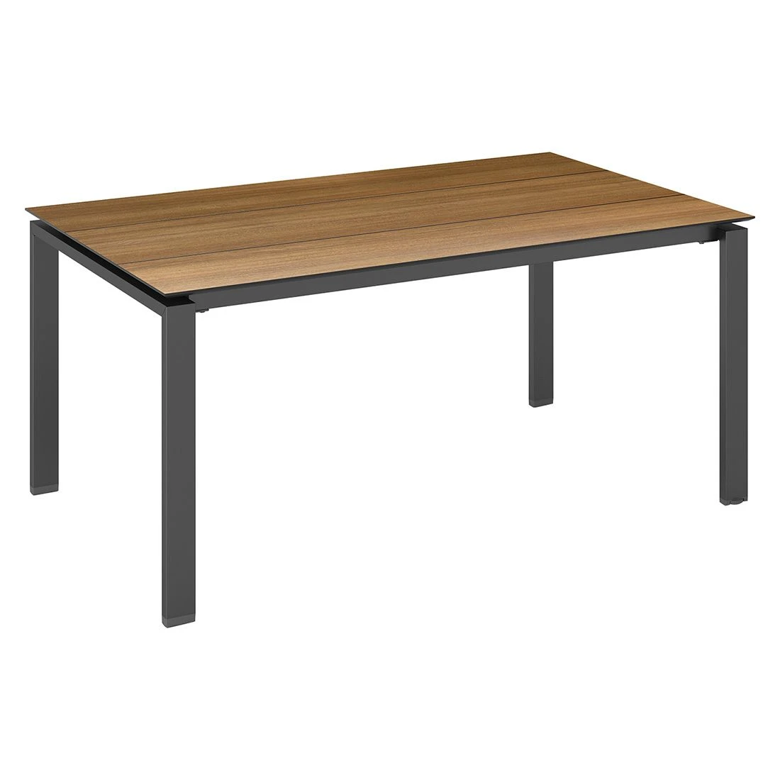 Kettler Float Gartentisch 180x95cm Aluminium/HPL Anthrazit/Teak-Optik Mit Fräsung 1 Kettler Float Gartentisch 180x95cm Aluminium/HPL Anthrazit/Teak-Optik Mit Fräsung