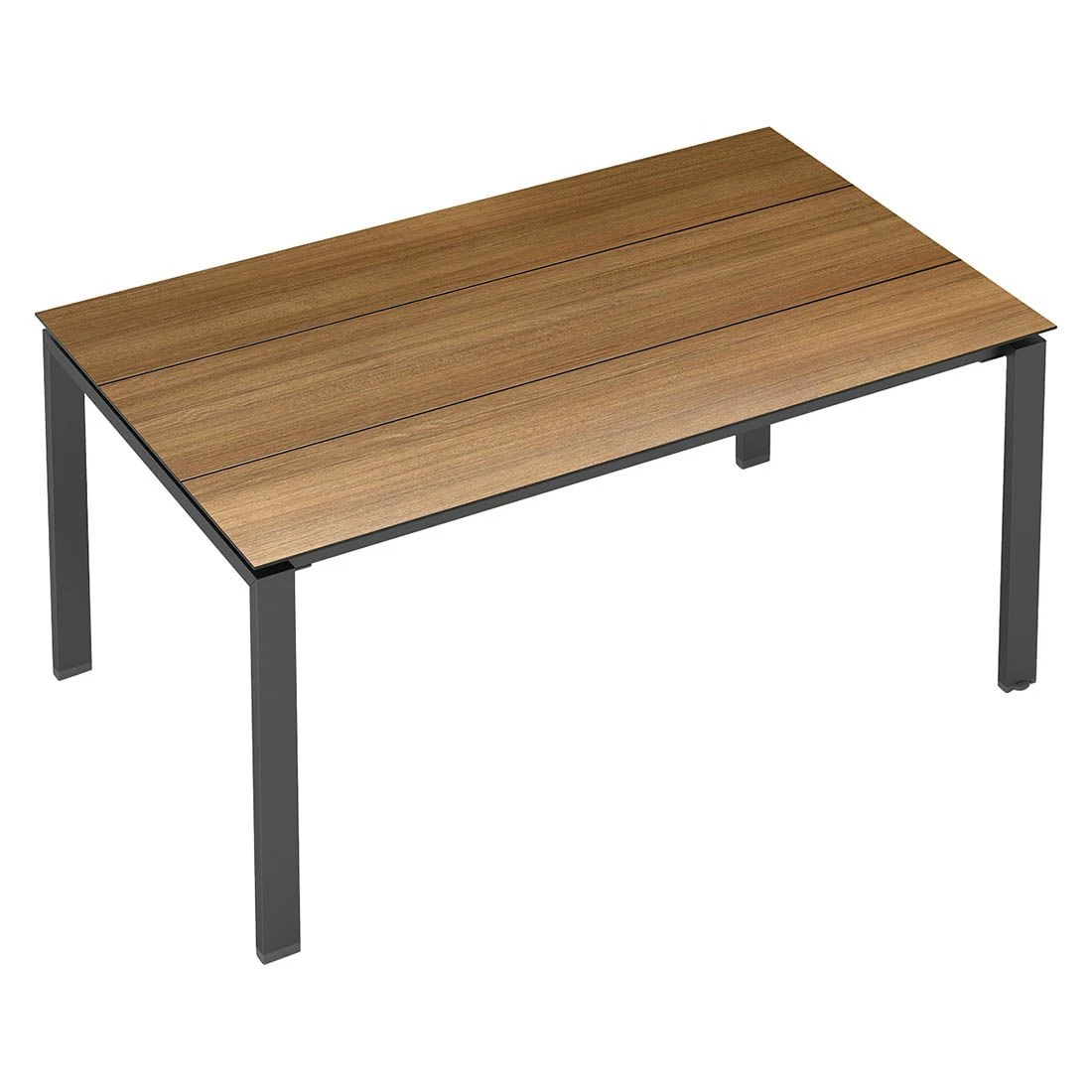 Kettler Float Gartentisch 180x95cm Aluminium/HPL Anthrazit/Teak-Optik Mit Fräsung 2 Kettler Float Gartentisch 180x95cm Aluminium/HPL Anthrazit/Teak-Optik Mit Fräsung – Bild 2