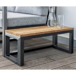 Kettler Ocean Skid Beistelltisch Aluminium/Teak Anthrazit/Teak -Grün Raum kettler ocean beistelltisch aluminium teak anthrazit teak 1183416 2
