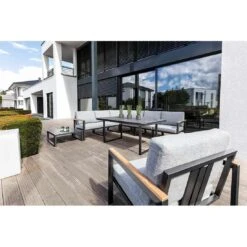 Kettler Ocean Skid Modular Beistelltisch Aluminium/Olefin Inkl. Kissen Anthrazit/Hellgrau Meliert -Grün Raum kettler ocean skid modular beistelltisch anthrazit hellgrau meliert 1271262 2