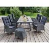 LC Garden Barcelona Gartenmöbel-Set 8-tlg. Tisch 200/260x100cm Grau-Mix