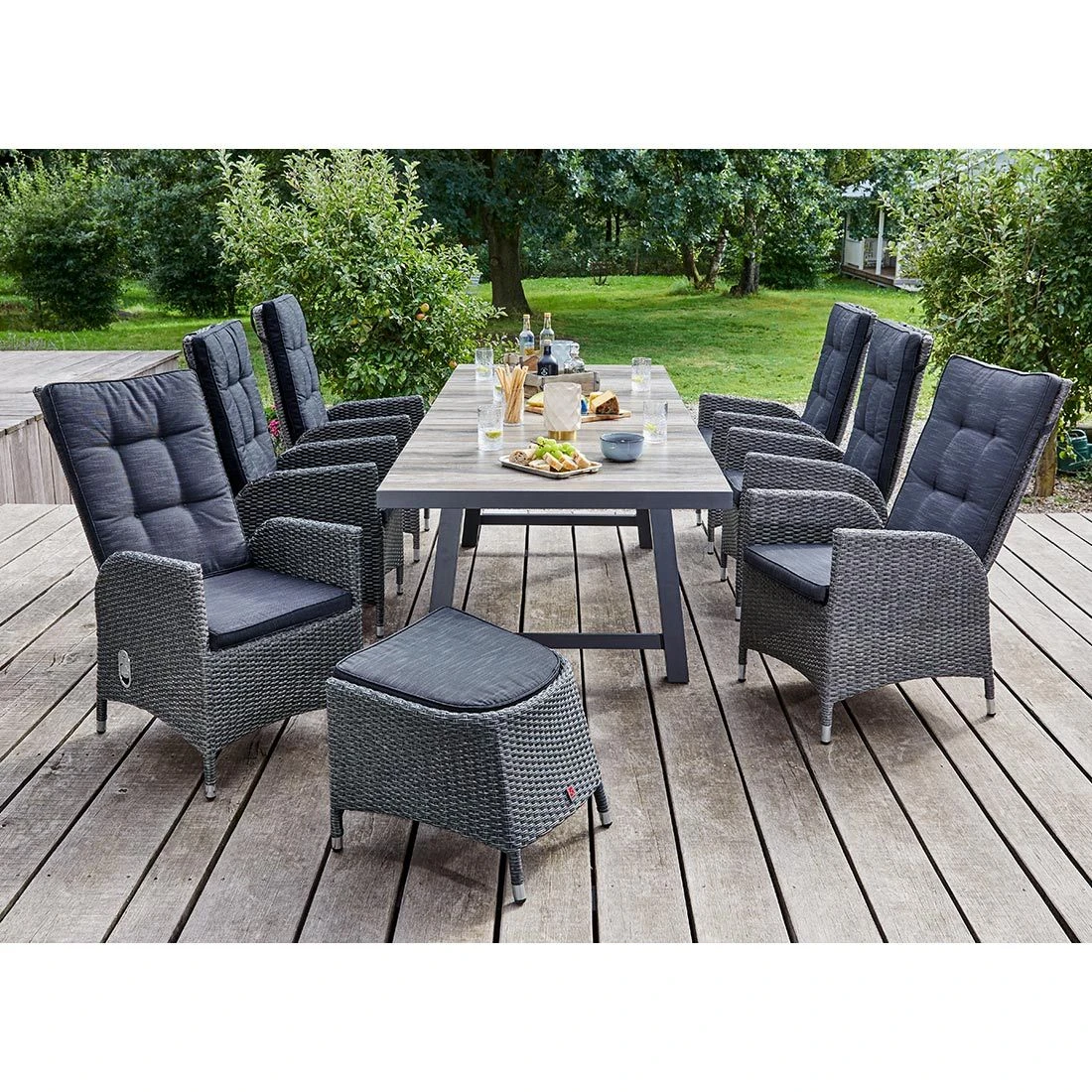 LC Garden Barcelona Gartenmöbel-Set 8-tlg. Tisch 200/260x100cm Grau-Mix 1 LC Garden Barcelona Gartenmöbel-Set 8-tlg. Tisch 200/260x100cm Grau-Mix