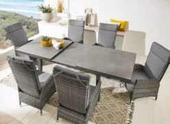 LC Garden Vivera Ausziehtisch 200/260x100x75cm Aluminium/Keramik Anthrazit/Beton -Grün Raum lc garden vivera ausziehtisch 200 260x100x75cm aluminium keramik 1432302 3