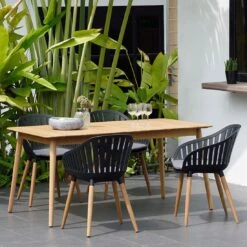 LifestyleGarden Nassau Gartentisch 160x90cm Eukalyptus Teak-Look -Grün Raum lifestylegarden nassau gartentisch 160x90cm eukalyptus eucalyptusholz 1204063 3