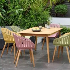 LifestyleGarden Nassau Gartentisch 160x90cm Eukalyptus Teak-Look -Grün Raum lifestylegarden nassau gartentisch 160x90cm eukalyptus eucalyptusholz 1204063 7