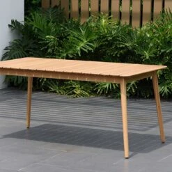 LifestyleGarden Nassau Gartentisch 160x90cm Eukalyptus Teak-Look -Grün Raum lifestylegarden nassau gartentisch 160x90cm eukalyptus eucalyptusholz 1204063 8