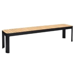 LifestyleGarden Portals Picknick Gartenbank 182cm Aluminium/Teak Batman Black/Teak